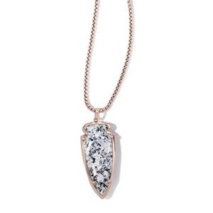 Kendra Scott Kimmy Arrowhead Necklace in Rose Gold with Granite